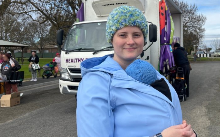 Mum Rebekah at Foodbank market 1